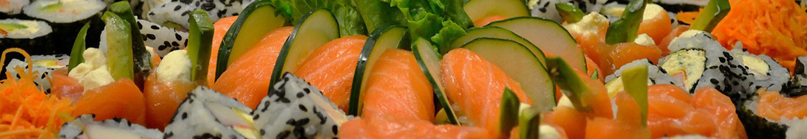 Eating Asian Fusion Japanese Sushi at Musashi Japanese Steak House restaurant in Havelock, NC.